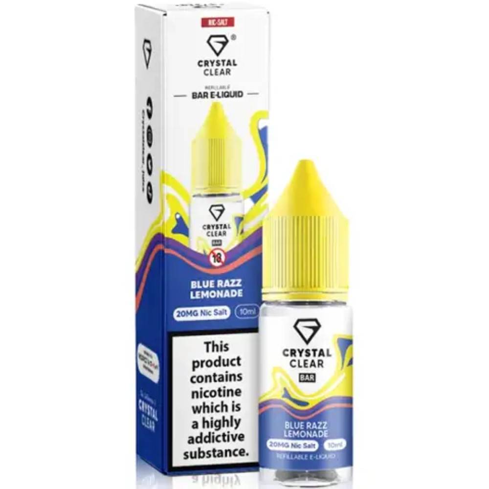 Crystal Clear Nic Salts e liquids 10ml Blue Razz Lemonade 10mg