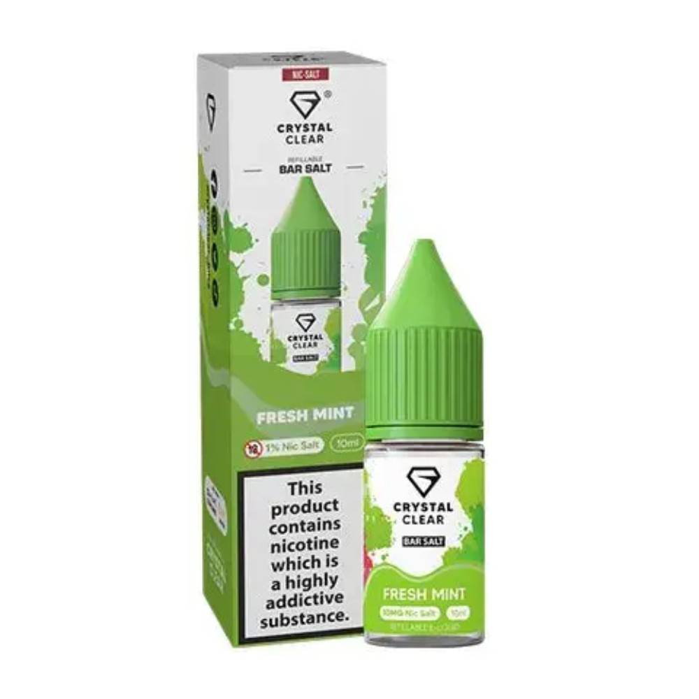 Crystal Clear Nic Salts e liquids 10ml Fresh Mint 20mg
