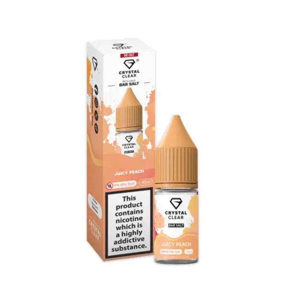 Crystal Clear Nic Salts e liquids 10ml Juicy Peach 20mg