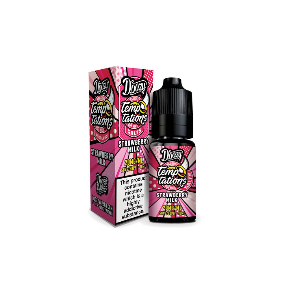 Doozy Temptation Nic Salts e liquids 10ml Strawberry Milk 20mg