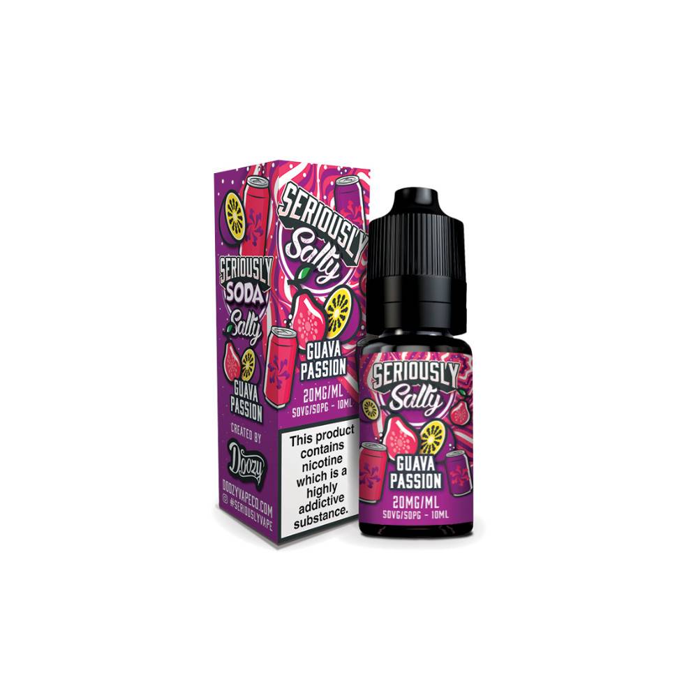 Doozy Serious Soda Nic Salts e liquids 10ml Guava Passion 20mg