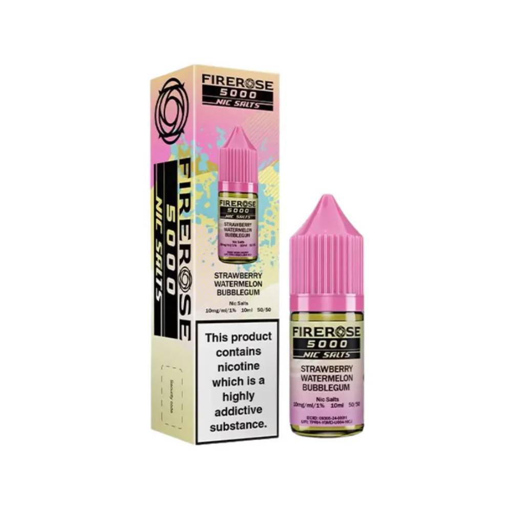 Firerose 5000 Nic Salts e liquids 10ml Strawberry Watermelon Bubblegum 20mg
