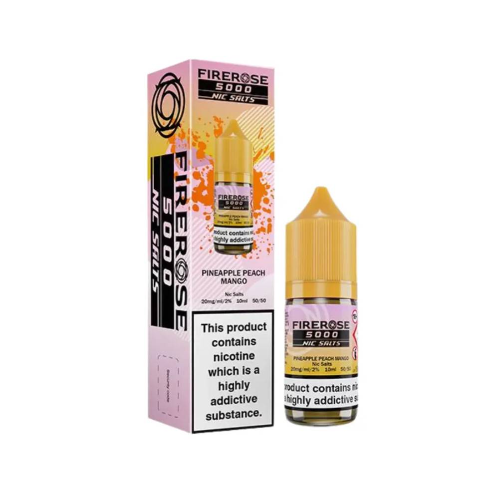 Firerose 5000 Nic Salts e liquids 10ml Pineapple Peach Mango 10mg