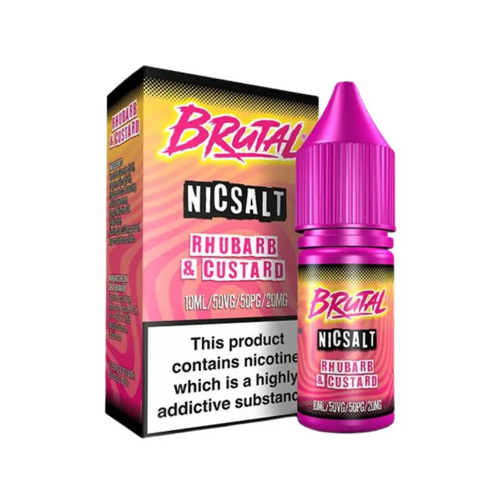Just Juice Brutal Nic Salts e liquids 10ml Rhubarb & Custard 20mg