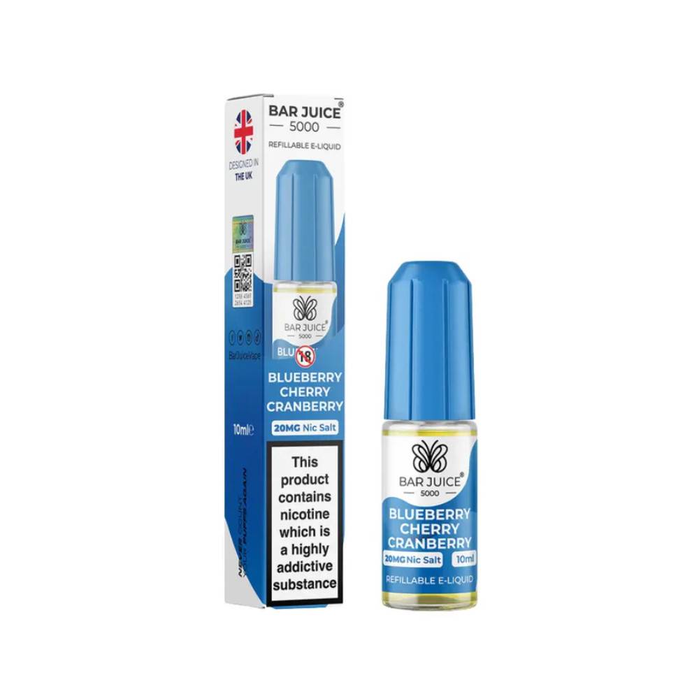 Bar Juice Nic Salts E-Liquids 10ml Blueberry Cherry Cranberry 10mg