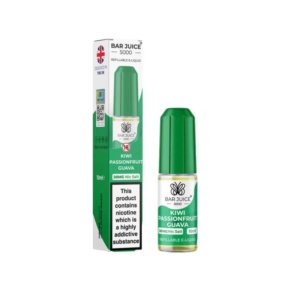 Bar Juice Nic Salts E-Liquids 10ml Kiwi Passionfruit Guava 20mg