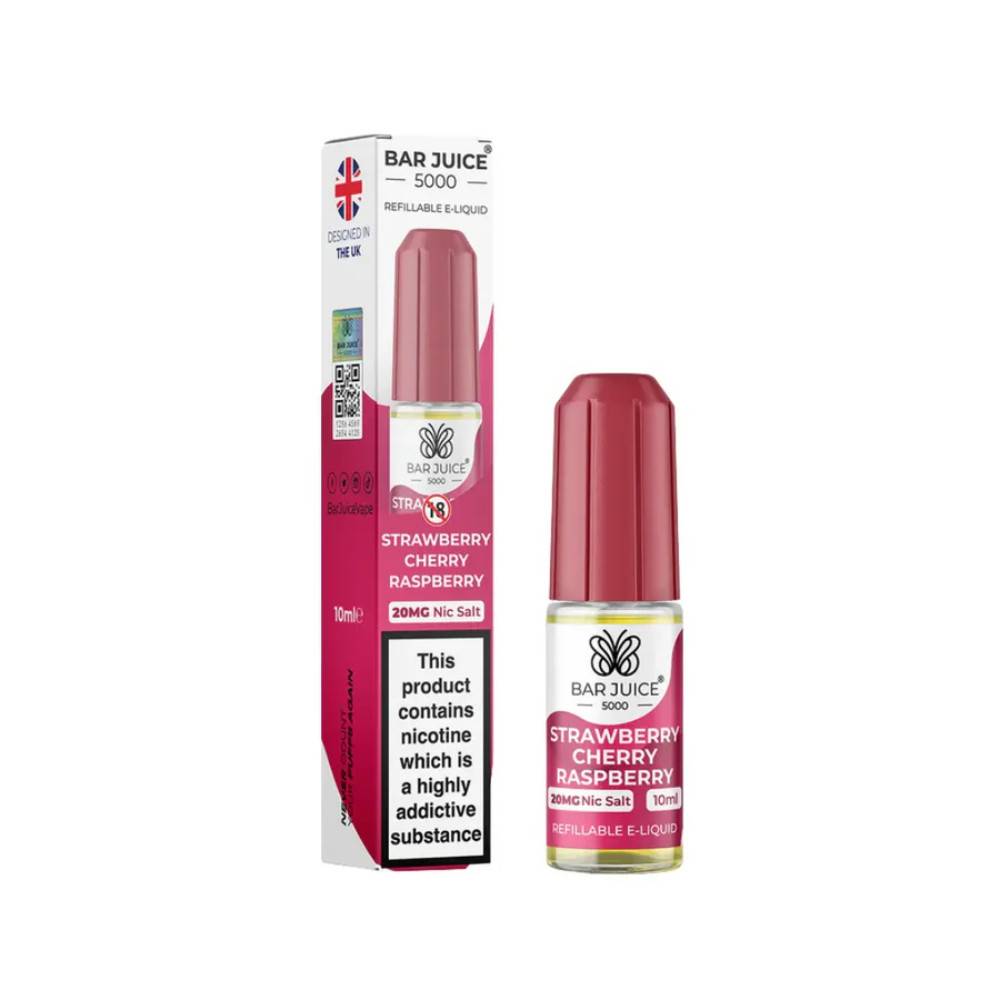 Bar Juice Nic Salts E-Liquids 10ml Strawberry Cherry Raspberry 20mg