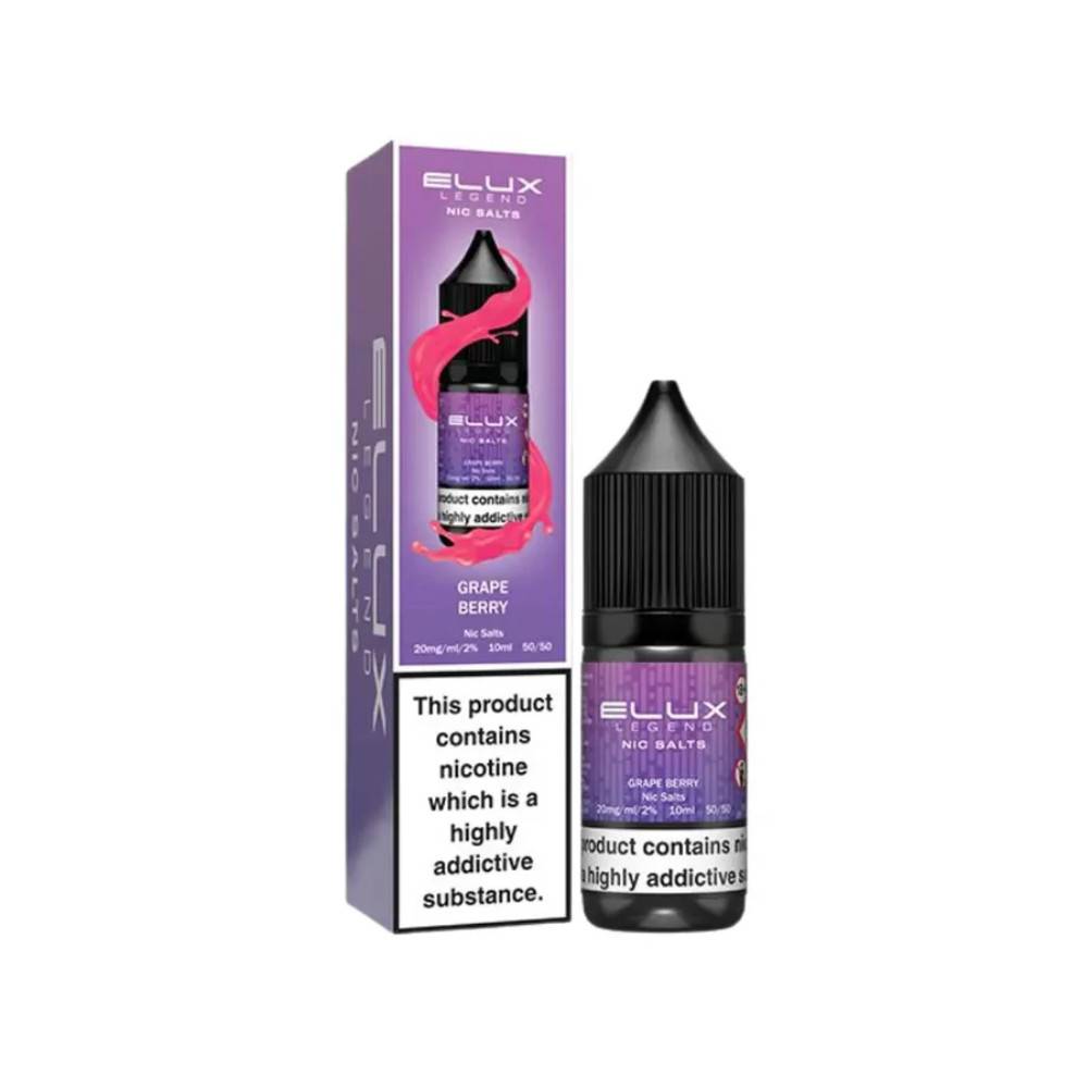 Elux Legend Nic Salts E-Liquids 10ml Grape Berry 10mg
