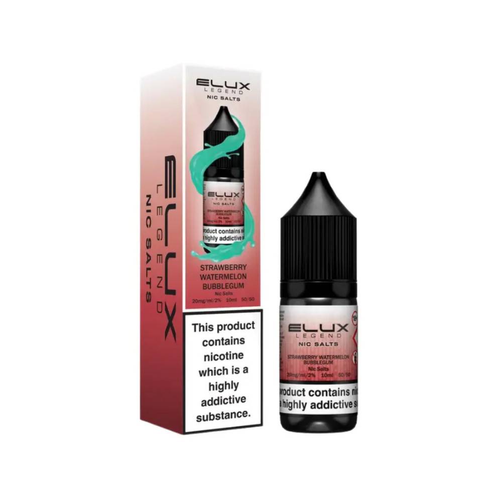 Elux Legend Nic Salts E-Liquids 10ml Strawberry Watermelon Bubble Gum 10mg