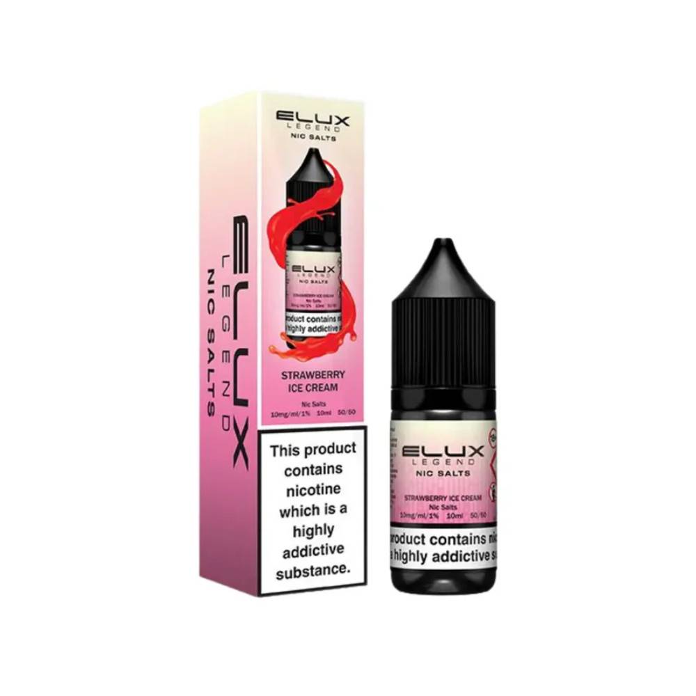 Elux Legend Nic Salts E-Liquids 10ml Strawberry Ice Cream 20mg