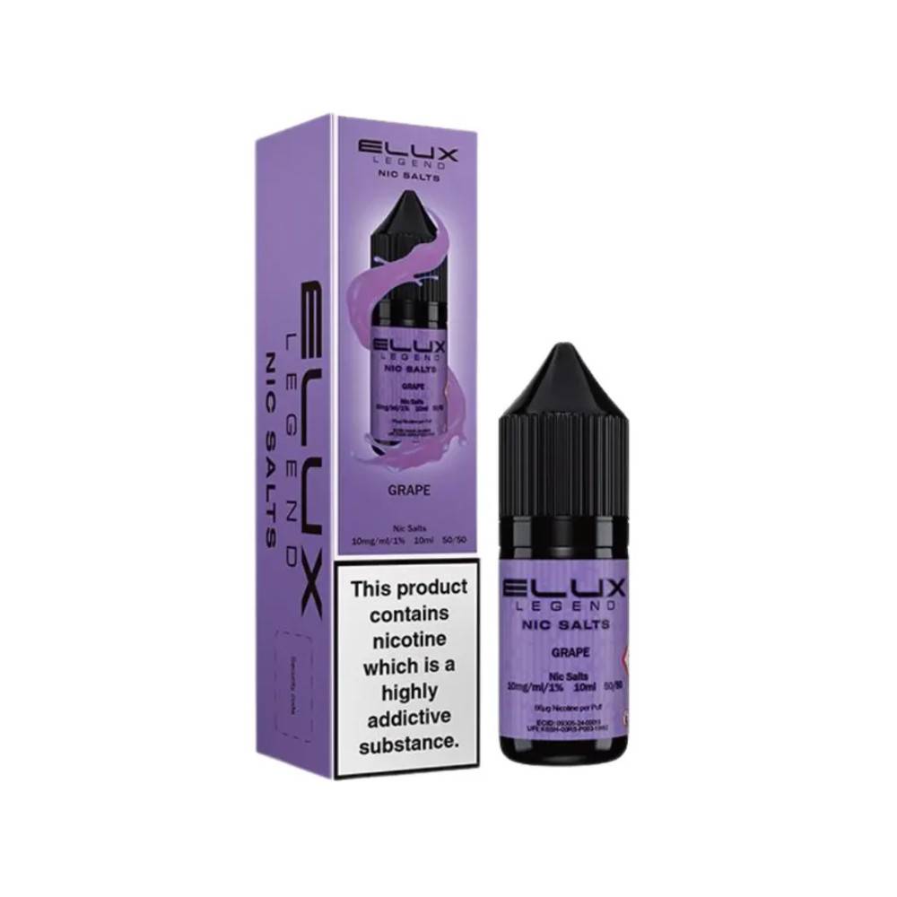 Elux Legend Nic Salts E-Liquids 10ml Grape 20mg