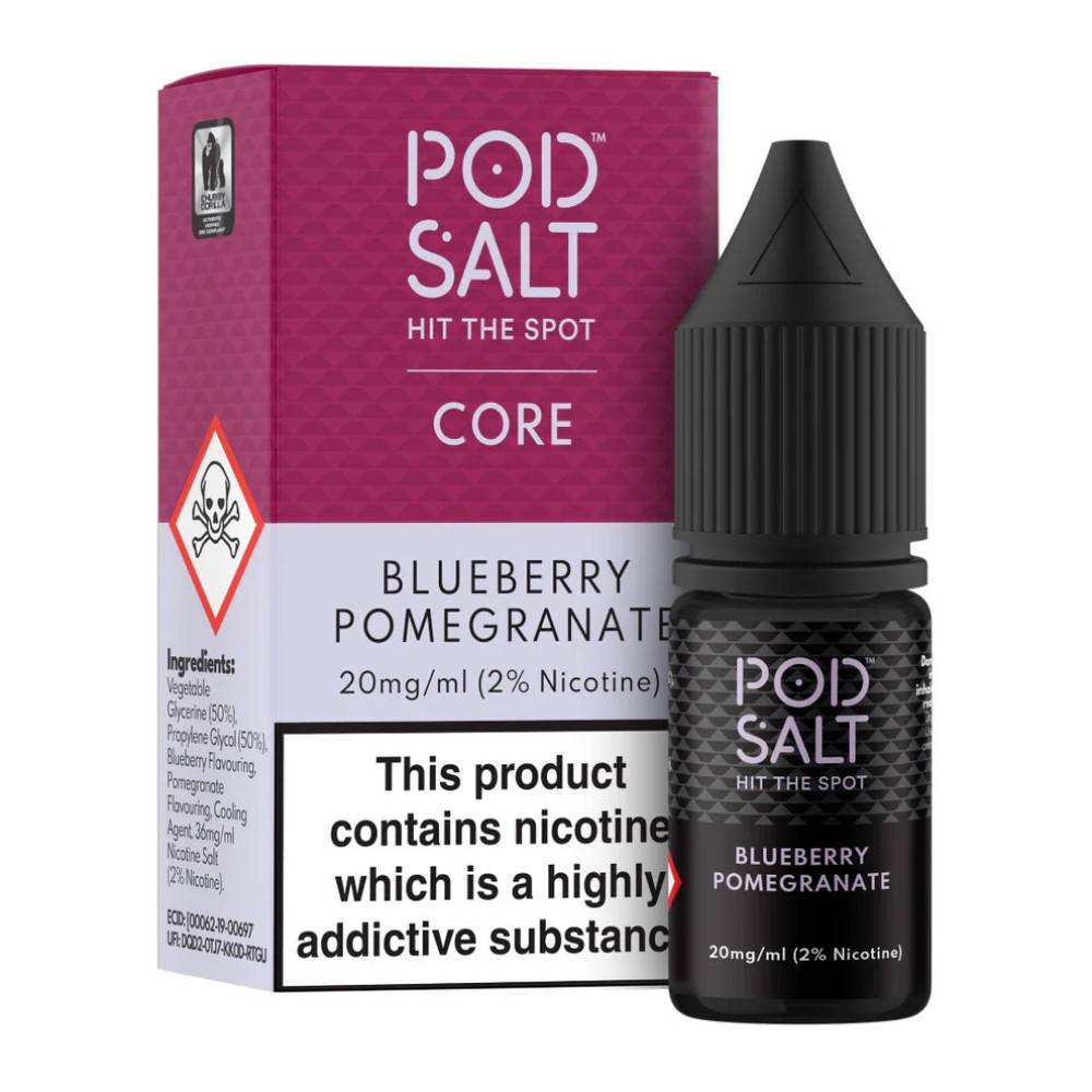 Pod Salt Core Nic Salts e liquids 10ml Blueberry Pomegranate 11mg