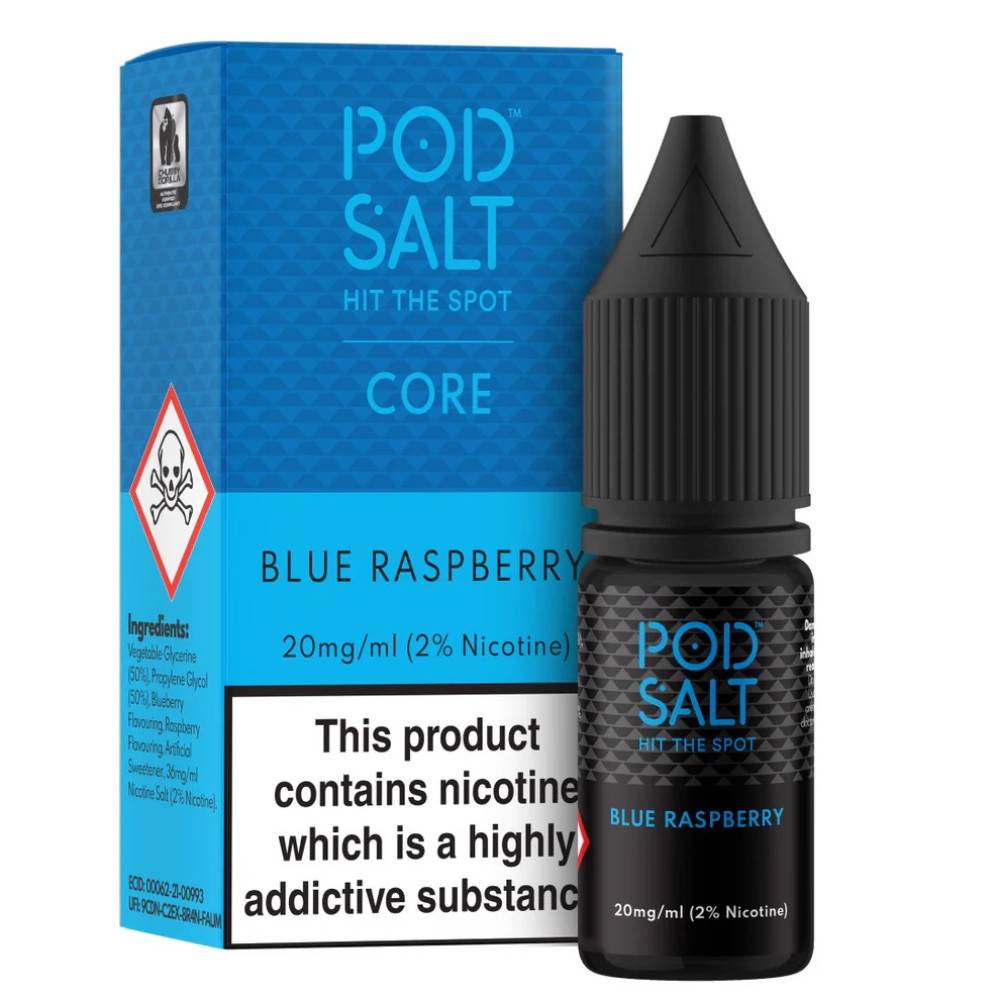 Pod Salt Core Nic Salts e liquids 10ml Blue Raspberry 11mg