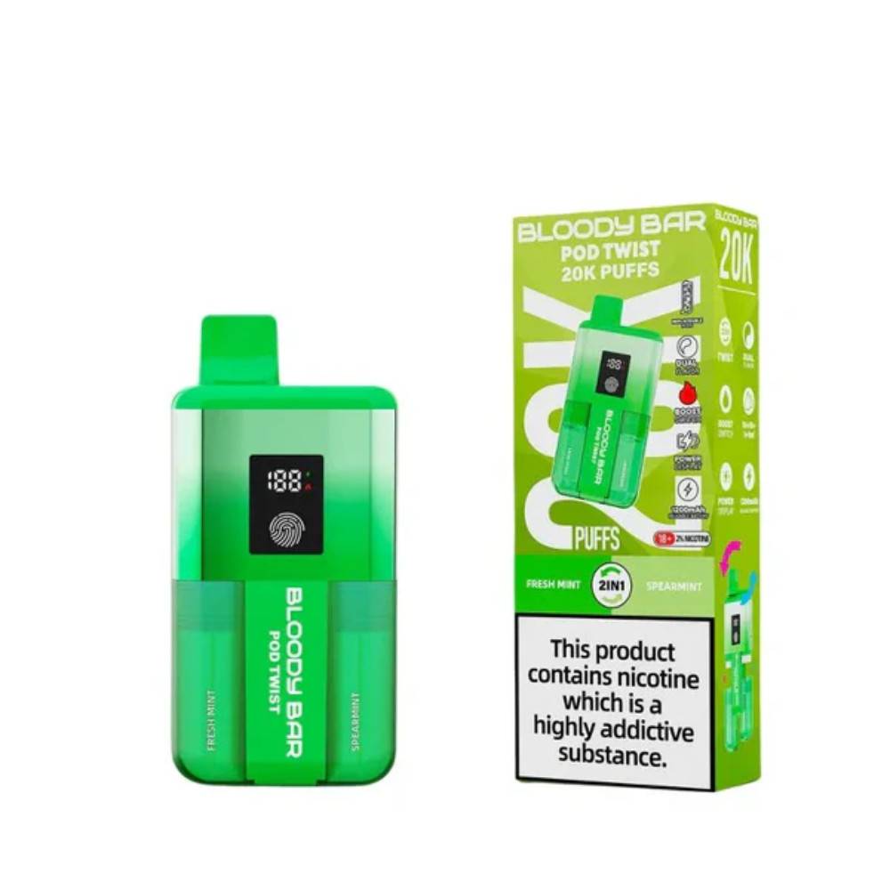 Bloody Bar Twist 20k Prefilled Pod Vape Kit Fresh Mint / Spearmint
