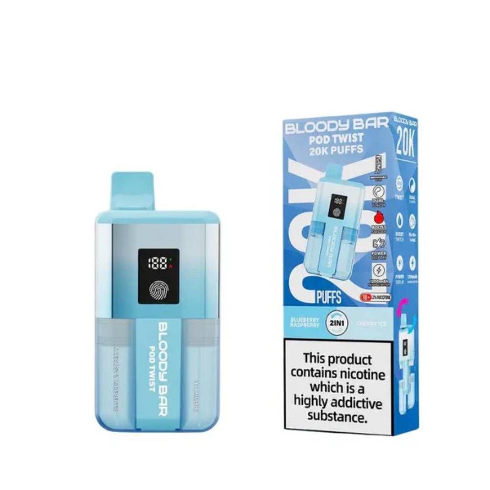 Bloody Bar Twist 20k Prefilled Pod Vape Kit Blueberry Raspberry / Cherry Ice