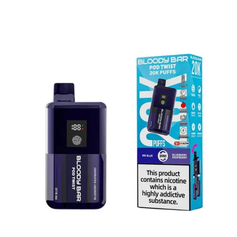 Bloody Bar Twist 20k Prefilled Pod Vape Kit Mr Blue / Blueberry Raspberry