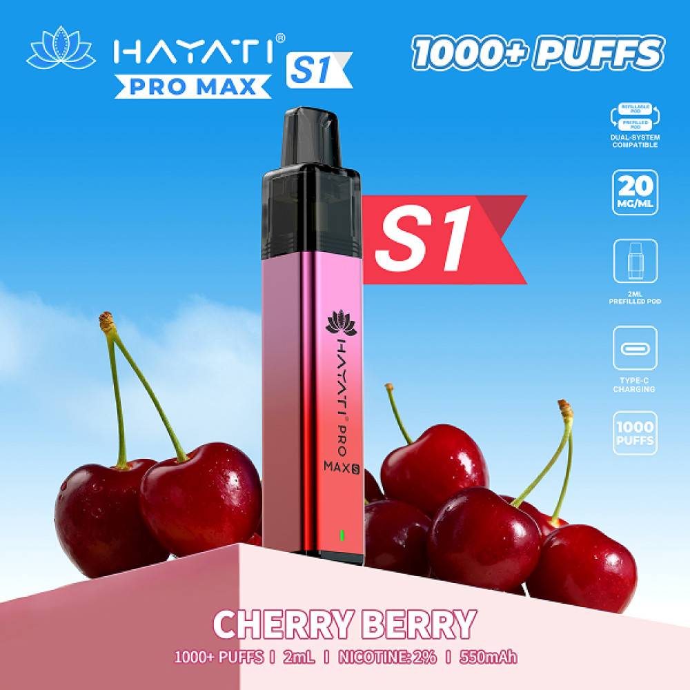 Hayati Pro Max S1 Prefilled Vape Kit Cherry Berry