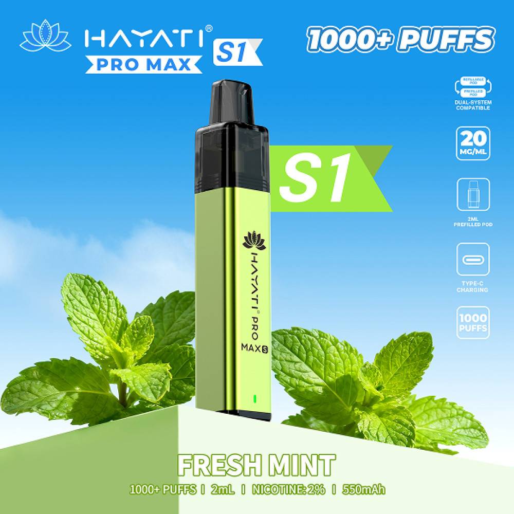 Hayati Pro Max S1 Prefilled Vape Kit Fresh Mint