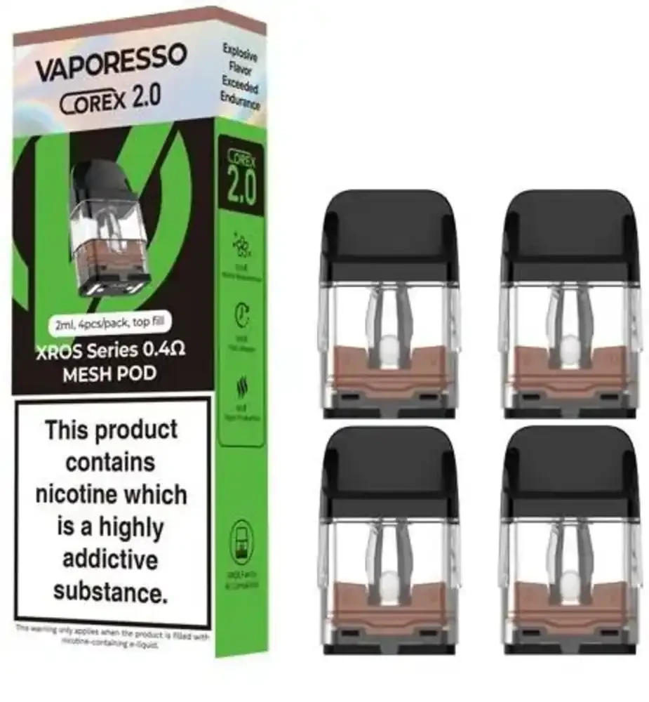  0.4ohm Mesh Pod Vaporesso Xros Corex 2.0 Replacement Pods 4 Packs