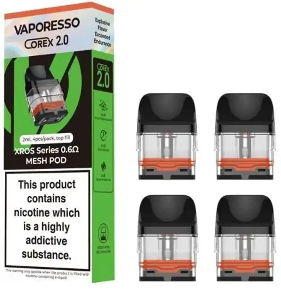  0.6ohm Mesh Pod Vaporesso Xros Corex 2.0 Replacement Pods 4 Packs