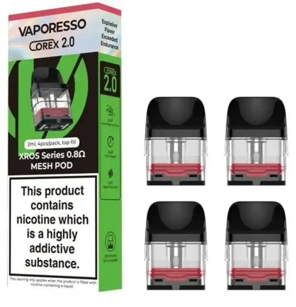  0.8ohm Mesh Pod Vaporesso Xros Corex 2.0 Replacement Pods 4 Packs