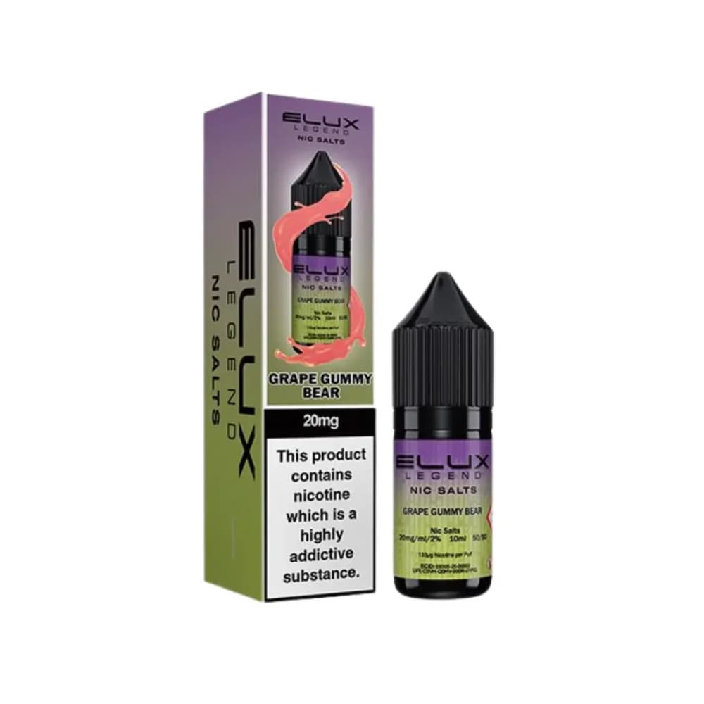 Grape Gummy Bear / 20mg Elux Legend Nic Salts E-Liquids 10ml