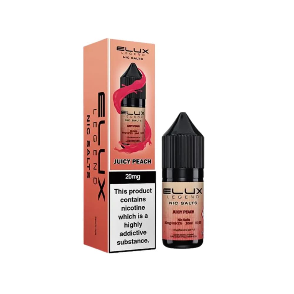 Juicy Peach / 20mg Elux Legend Nic Salts E-Liquids 10ml