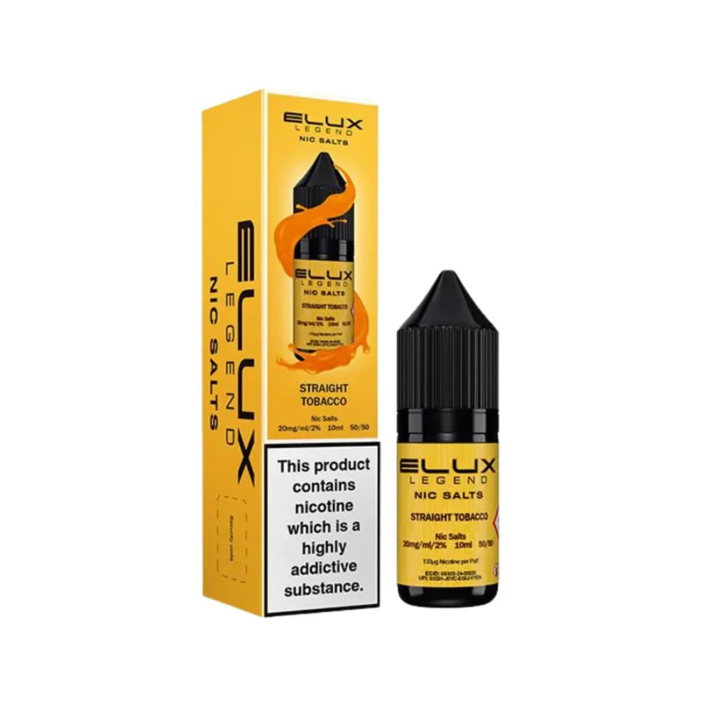 Straight Tobacco / 20mg Elux Legend Nic Salts E-Liquids 10ml